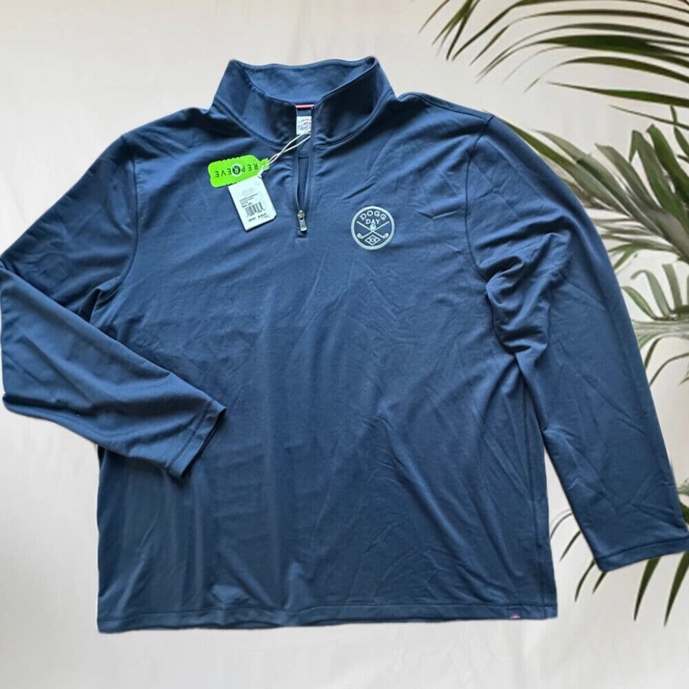 Faherty Dogg‎ Day Movement Quarter Zip Navy Blue Sz XXL